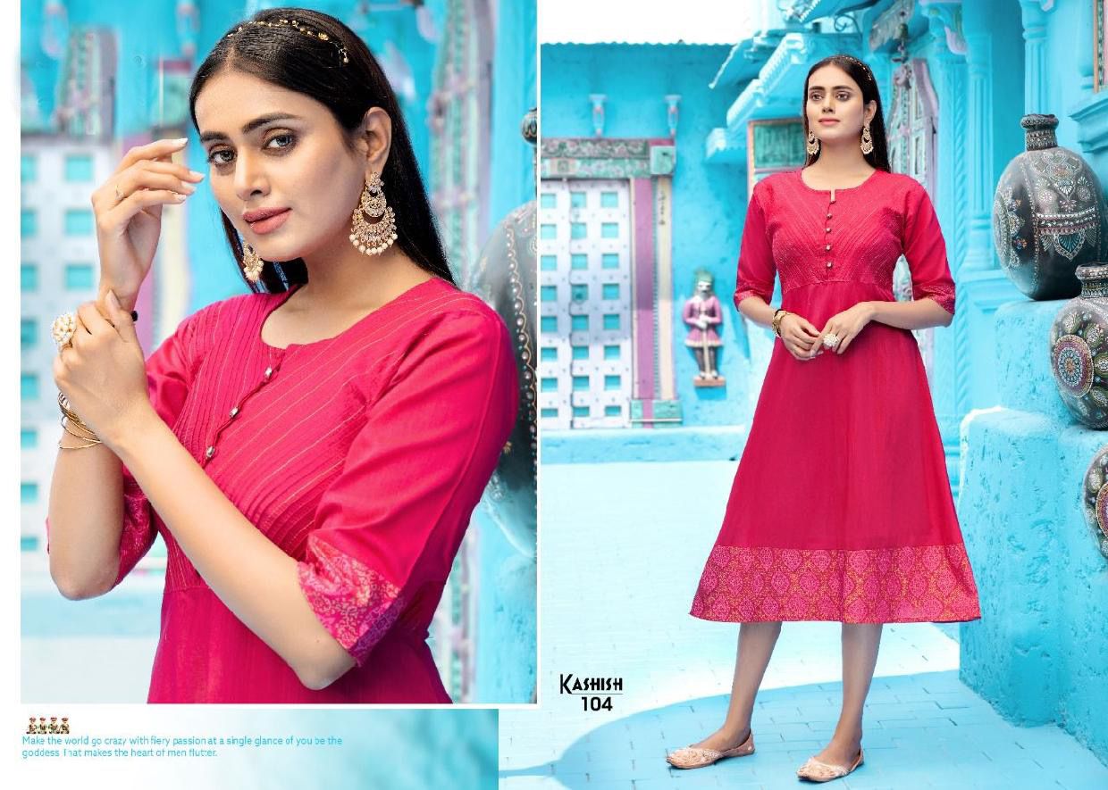 Kashish 101 Latest Regular Wear Rayon Slub Designer Kurti Collection